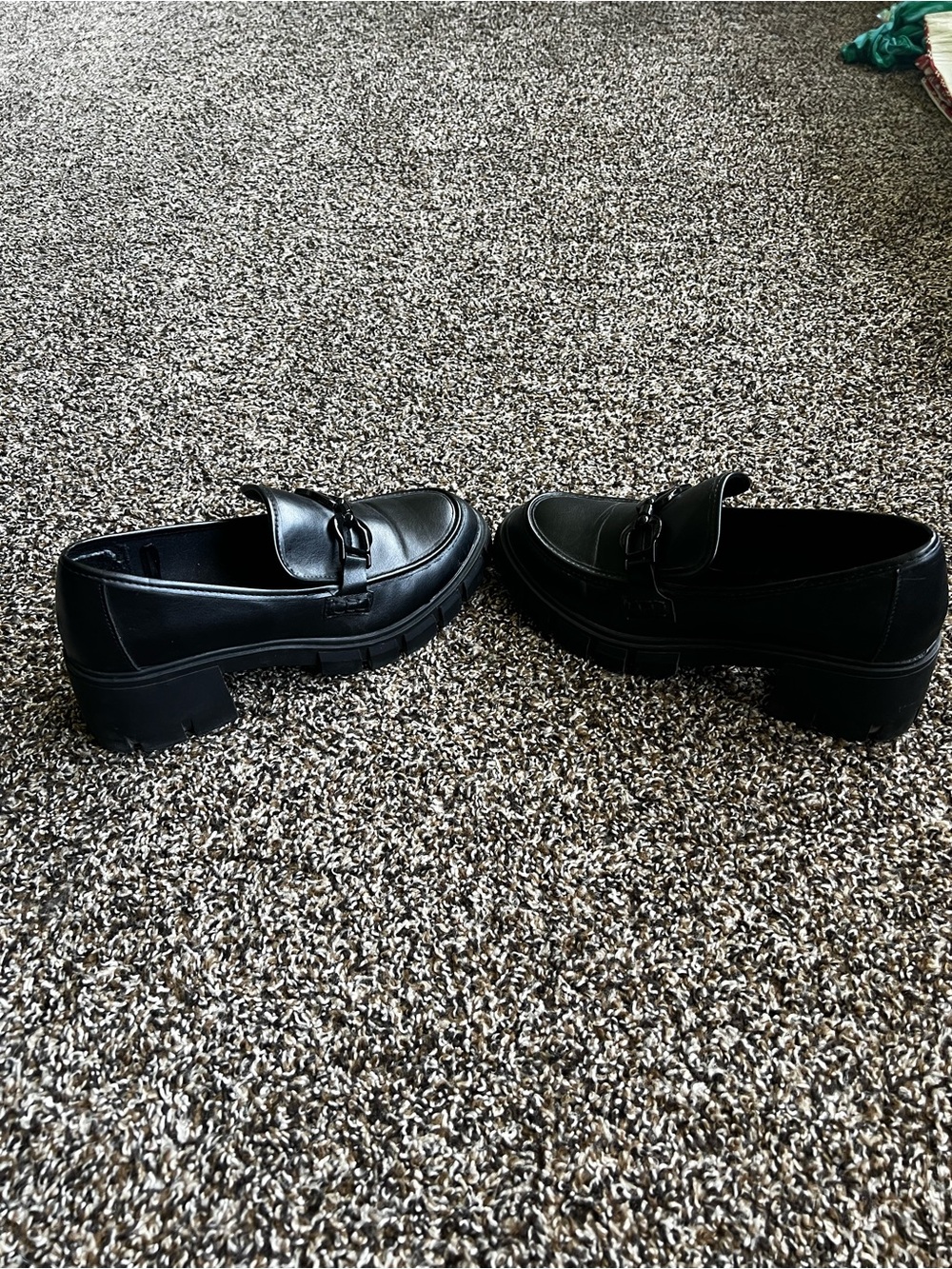 Madden Girl Black Platform Loafers with Metal Bit Accent - Picture 5 of 7